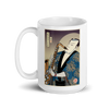 Samuai Saxophone Music Japanese Ukiyo-e White glossy mug - Samurai Original