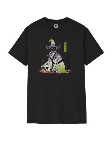 Halloween Black Cat Japanese Ukiyo-e Classic Unisex T-Shirt