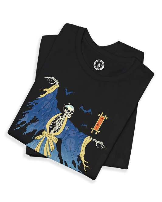 Halloween Samurai Skeleton Japanese Ukiyo-e  Unisex T-shirt 2