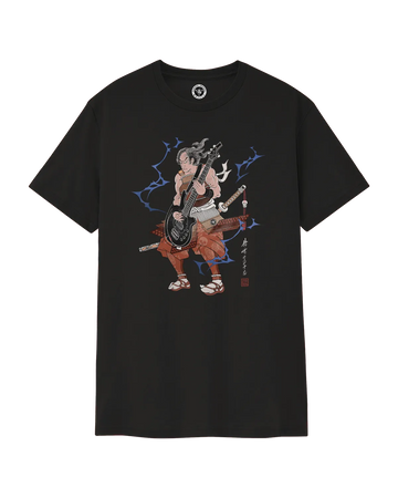 Samurai Bass Guitar Japanese Ukiyo-e Unisex T-shirt 8