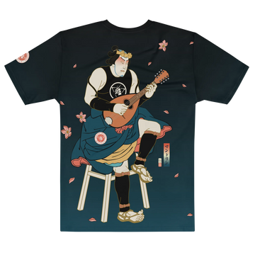 Samurai Play Mandolin Music Ukiyo-e All-over Print Men's T-shirt