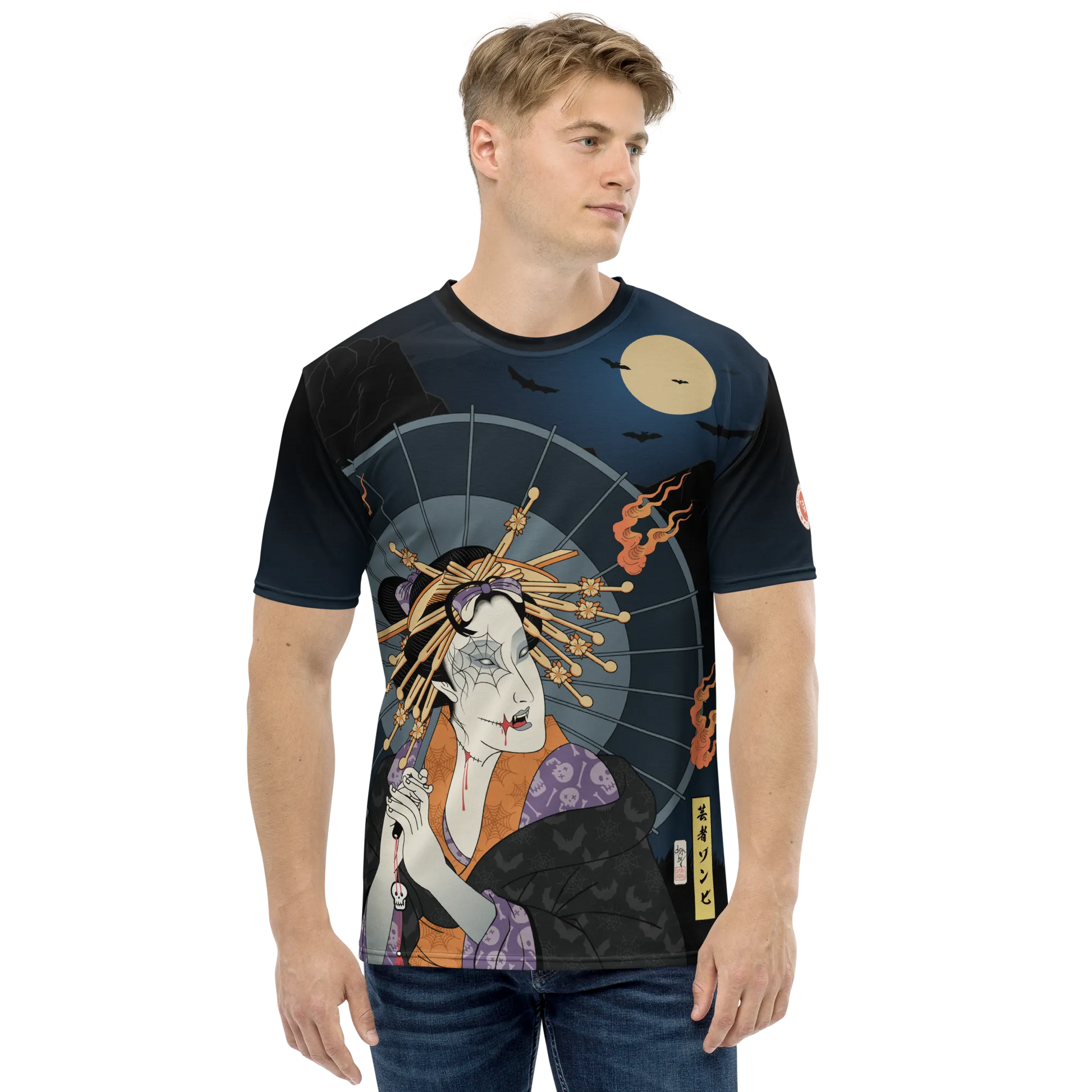 Halloween Geisha Zombies Japanese Ukiyo-e All-over Print Men's T-shirt -