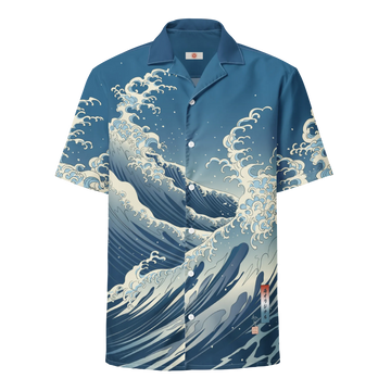 Waves Ukiyo-e Japanese Hawaii Unisex button shirt