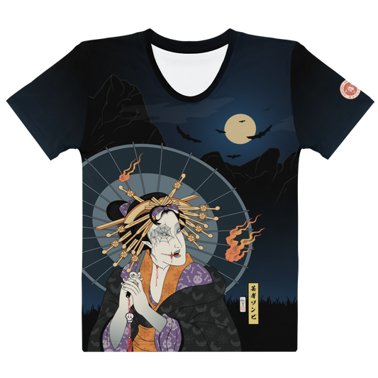 Halloween Geisha Zombies Japanese Ukiyo-e All-over Print Women's T-shirt - XS