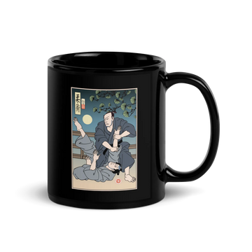 Brazilian Martial Jiu Jitsu 3 Ukiyo-e Black Glossy Mug