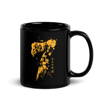 Seven Samurai Japanese Movie Black Glossy Mug