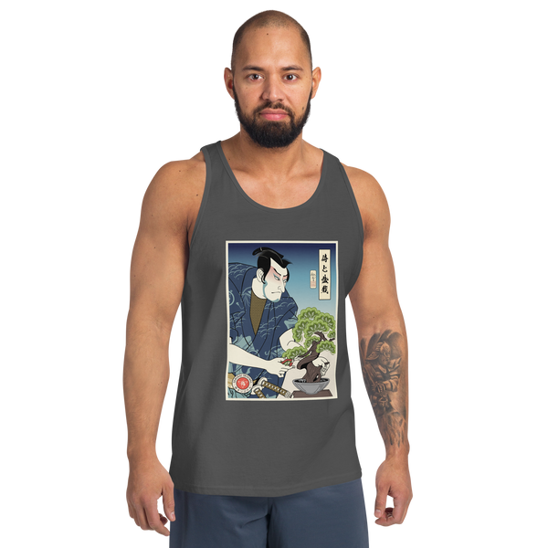 Samurai and Bonsai Tree Ukiyo-e Men's Tank Top