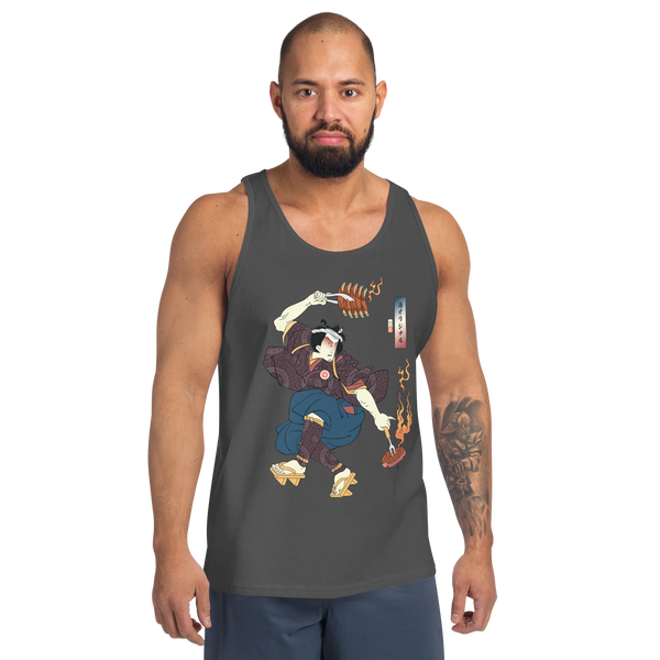 Samurai BBQ Barbecue Funny Ukiyo-e Men's Tank Top