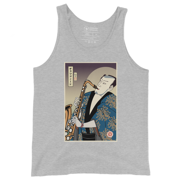 Samuai Saxophone Music Japanese Ukiyo-e Men's Tank Top