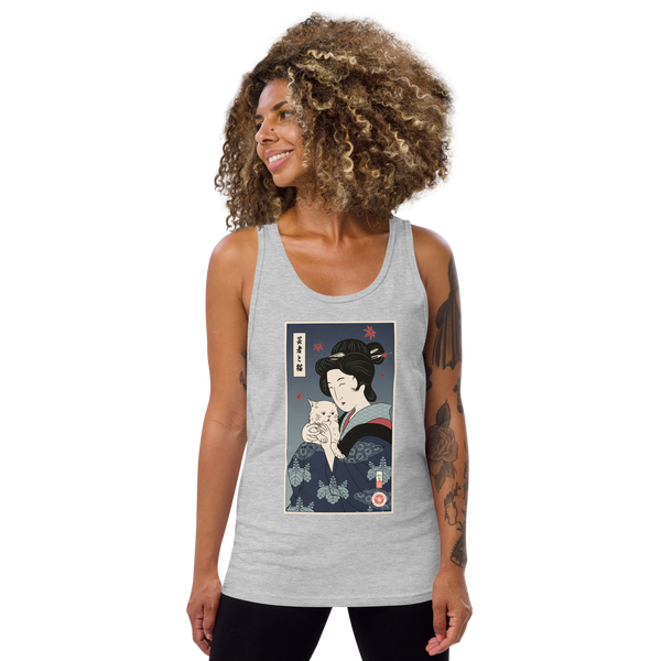 Geisha & Cat Ukiyo-e Men's Tank Top