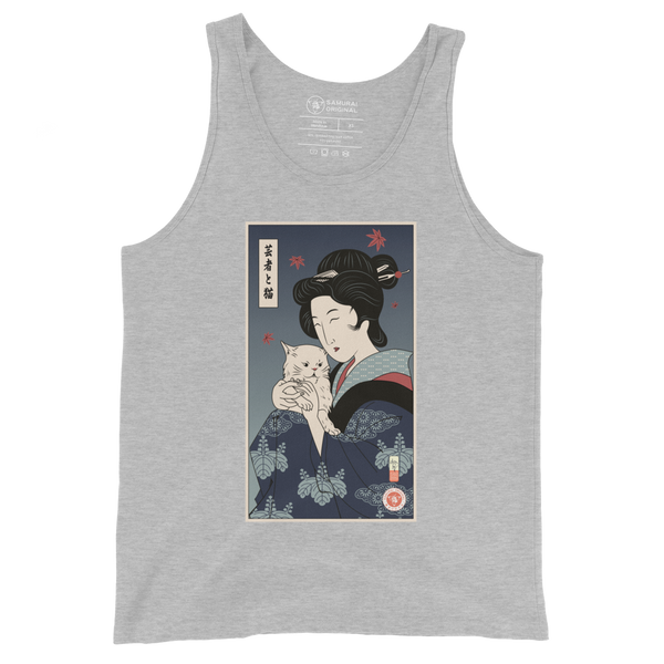 Geisha & Cat Ukiyo-e Men's Tank Top