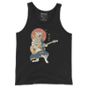 Cat Playing Guitar Funny Japanese Ukiyo-e Unisex Tank Top - Black / S