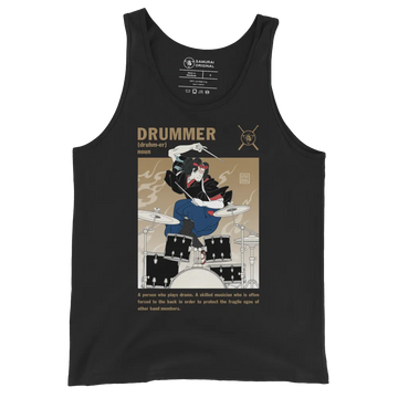 Samurai Drummer Japanese Ukiyo-e Men's Tank Top 8