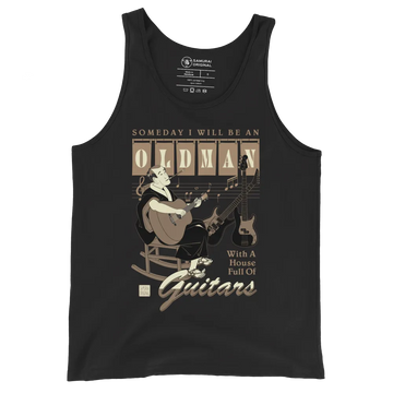 Samurai Guitar Quotes Japanese Ukiyo-e Men's Tank Top - Black / S