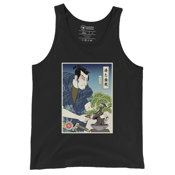 Samurai and Bonsai Tree Ukiyo-e Men's Tank Top