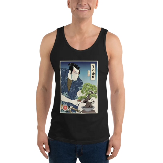 Samurai and Bonsai Tree Ukiyo-e Men's Tank Top