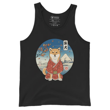 Dog Shiba Inu Samurai Ukiyo-e Funny Men's Tank Top