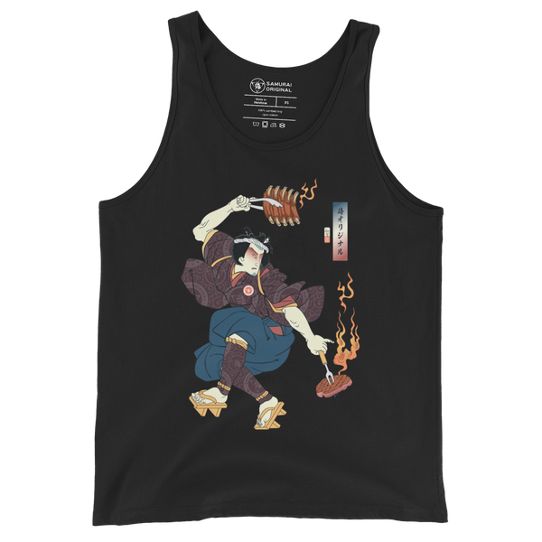 Samurai BBQ Barbecue Funny Ukiyo-e Men's Tank Top