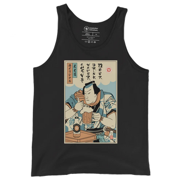 Samurai Save Water Drink Beer Funny Saying Ukiyo-e Unisex Tank Top