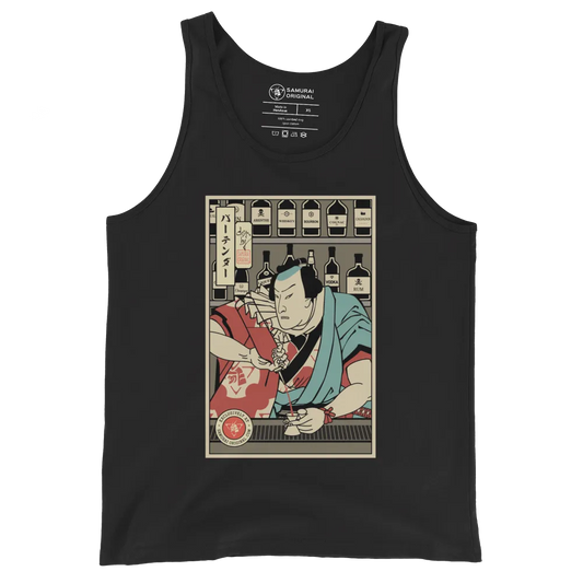 Samurai Bartender Wine Ukiyo-e Unisex Tank Top