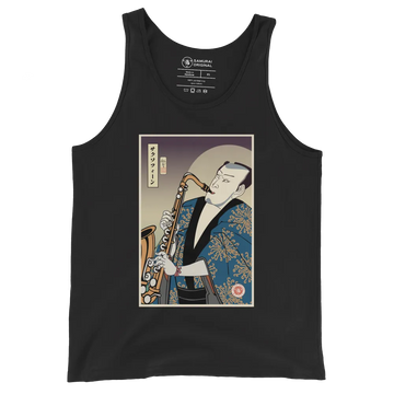 Samuai Saxophone Music Japanese Ukiyo-e Men's Tank Top