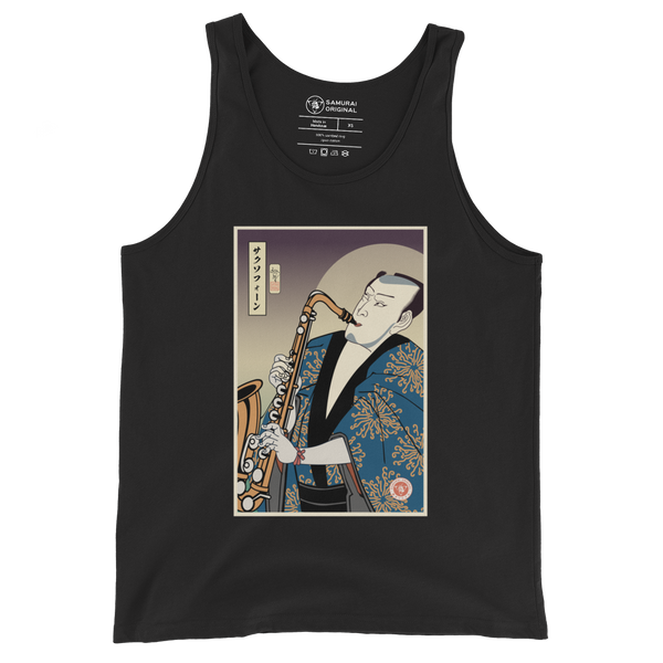 Samuai Saxophone Music Japanese Ukiyo-e Men's Tank Top