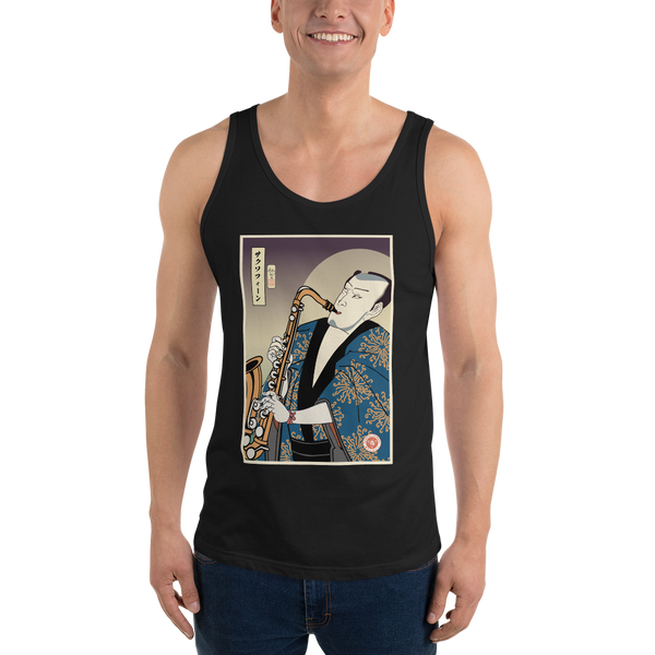 Samuai Saxophone Music Japanese Ukiyo-e Men's Tank Top