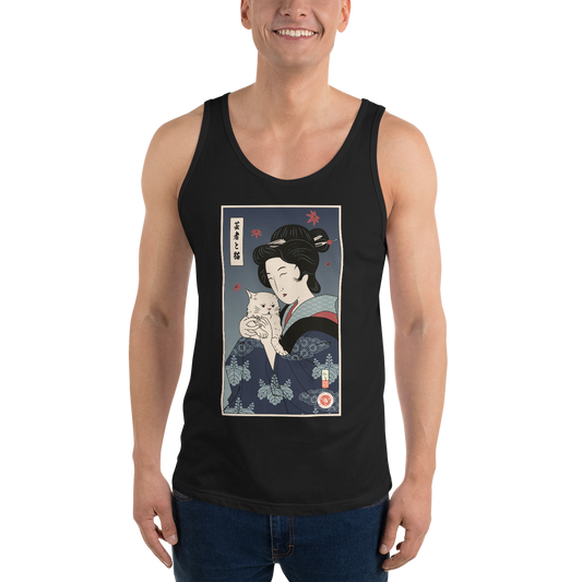 Geisha & Cat Ukiyo-e Men's Tank Top