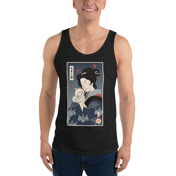 Geisha & Cat Ukiyo-e Men's Tank Top