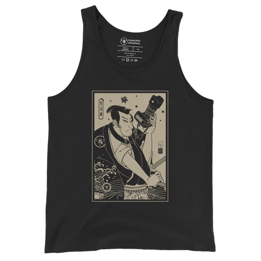 Samurai Photographer 3 Camera Ukiyo-e Men's Tank Top