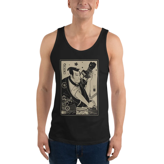 Samurai Photographer 3 Camera Ukiyo-e Men's Tank Top