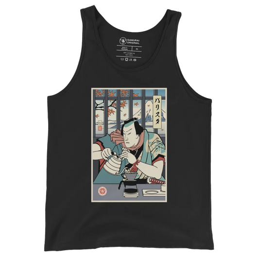 Samurai Barista Coffee Ukiyo-e Men's Tank Top