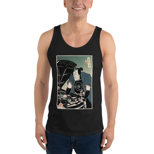 Samurai Mechanic Car Garage Ukiyo-e Men's Tank Top