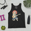 Cat Playing Guitar Funny Japanese Ukiyo-e Unisex Tank Top -