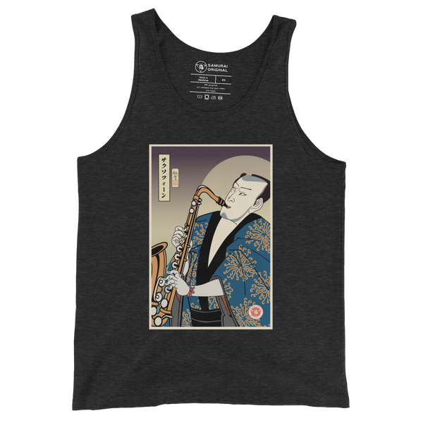 Samuai Saxophone Music Japanese Ukiyo-e Men's Tank Top