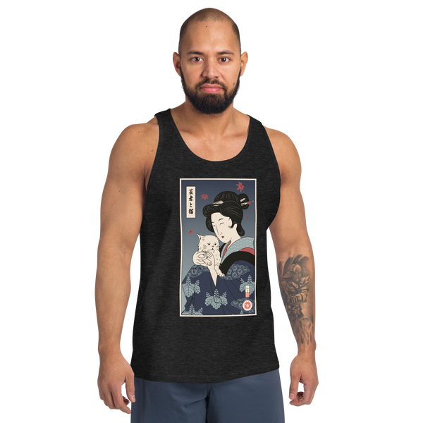 Geisha & Cat Ukiyo-e Men's Tank Top