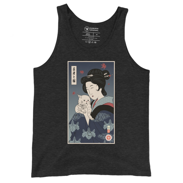 Geisha & Cat Ukiyo-e Men's Tank Top