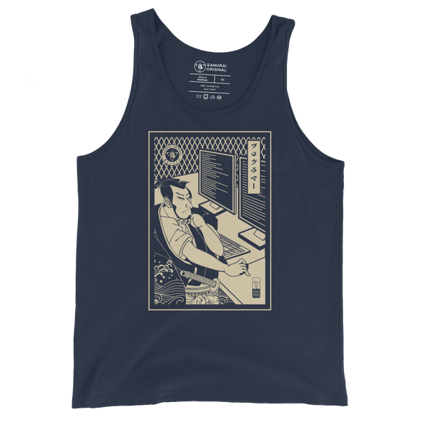 Samurai Programmer Computer Science Ukiyo-e Unisex Tank Top - Samurai Original