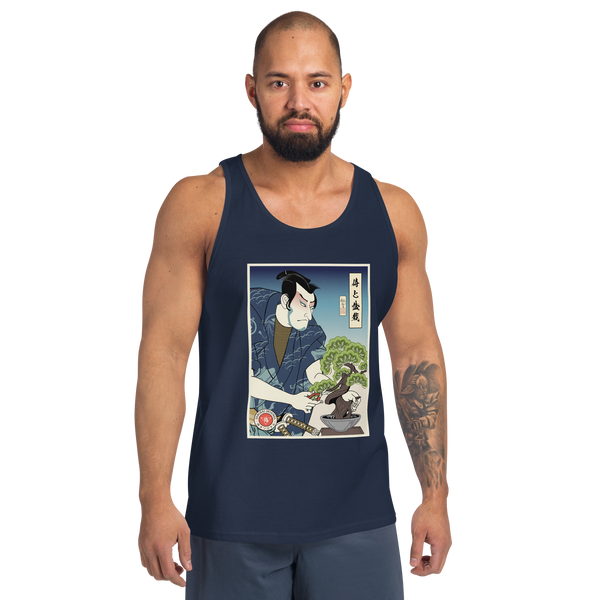 Samurai and Bonsai Tree Ukiyo-e Men's Tank Top