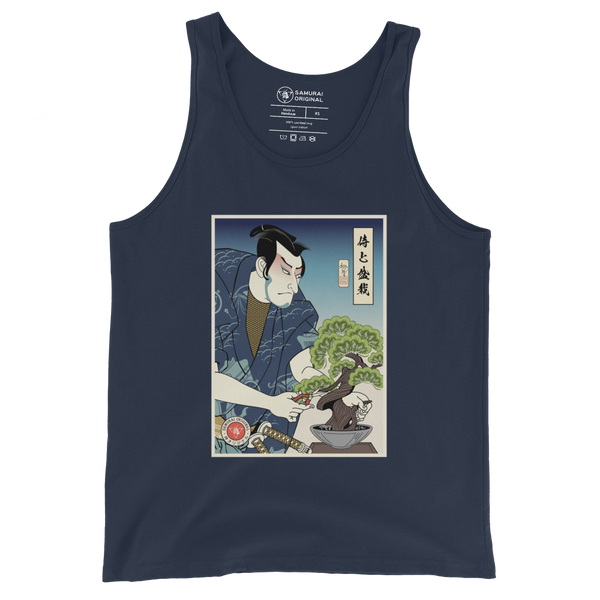 Samurai and Bonsai Tree Ukiyo-e Men's Tank Top