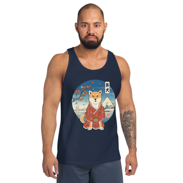 Dog Shiba Inu Samurai Ukiyo-e Funny Men's Tank Top