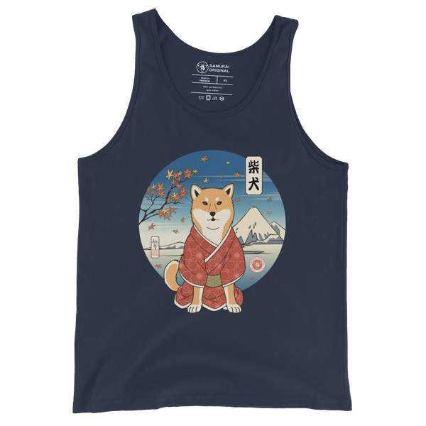 Dog Shiba Inu Samurai Ukiyo-e Funny Men's Tank Top