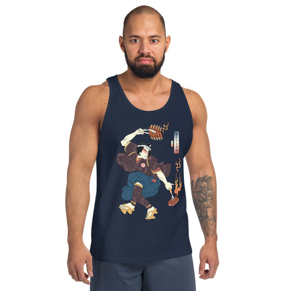 Samurai BBQ Barbecue Funny Ukiyo-e Men's Tank Top