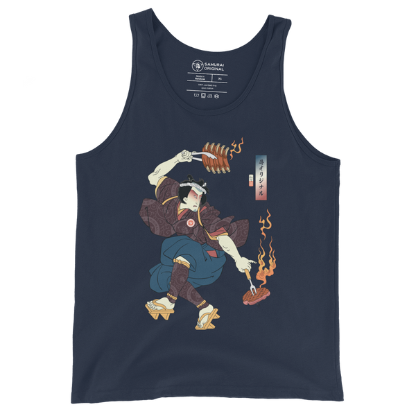 Samurai BBQ Barbecue Funny Ukiyo-e Men's Tank Top