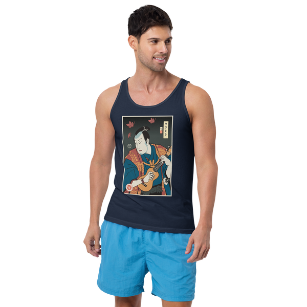 Samurai Ukulele String Instrument Ukiyo-e Men's Tank Top