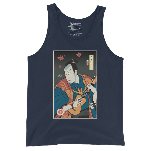 Samurai Ukulele String Instrument Ukiyo-e Men's Tank Top