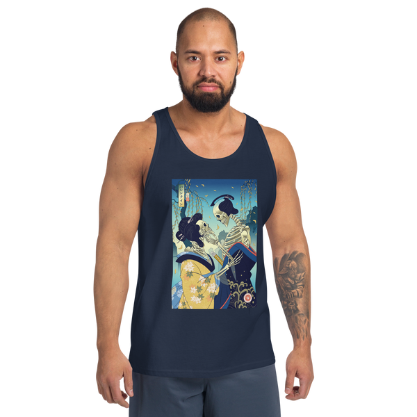 Skeleton Samurai & Geisha Gift For Valentine Men's Tank Top