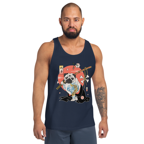 Samurai Pug Dog Ukiyo-e Men's Tank Top