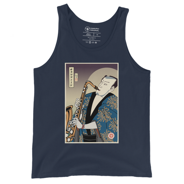 Samuai Saxophone Music Japanese Ukiyo-e Men's Tank Top