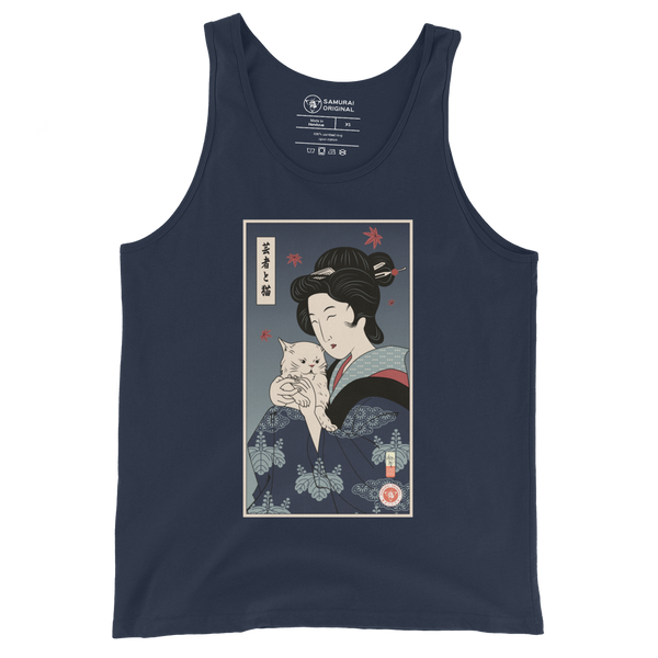 Geisha & Cat Ukiyo-e Men's Tank Top